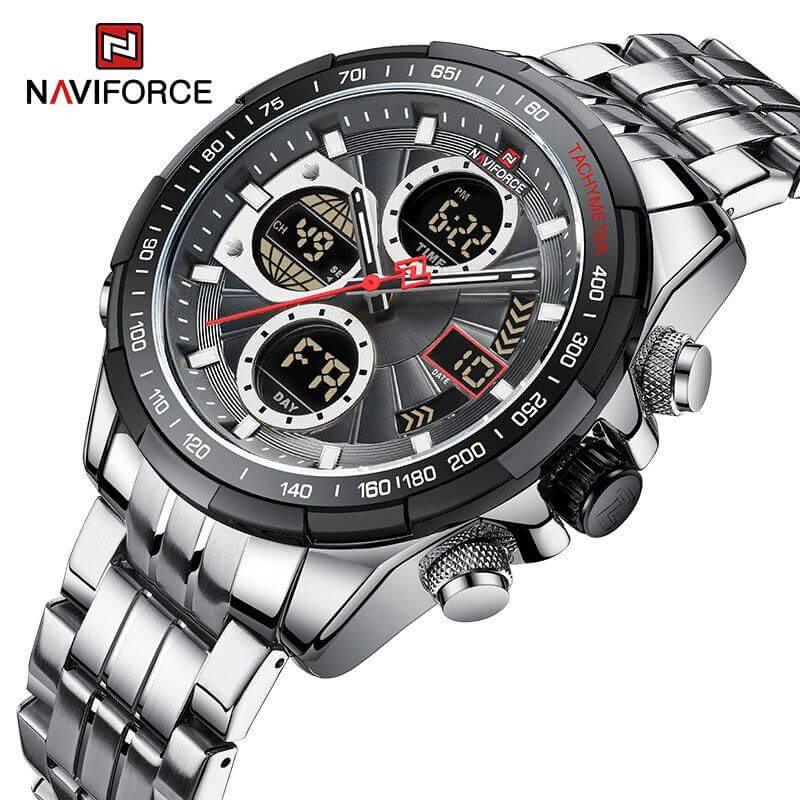 Montre pour Homme Naviforce NF9197 Argent Fond Noir – Image 6