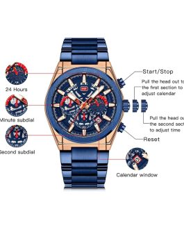 Montre pour Homme Mini Focus MF0339G Bleu Doré