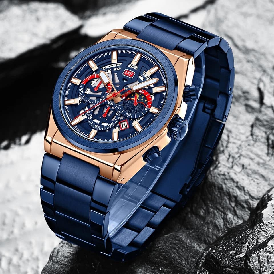Montre pour Homme Mini Focus MF0339G Bleu Doré – Image 5