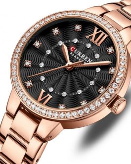 Montre pour Femme Curren 9085 Rose Fond Noir