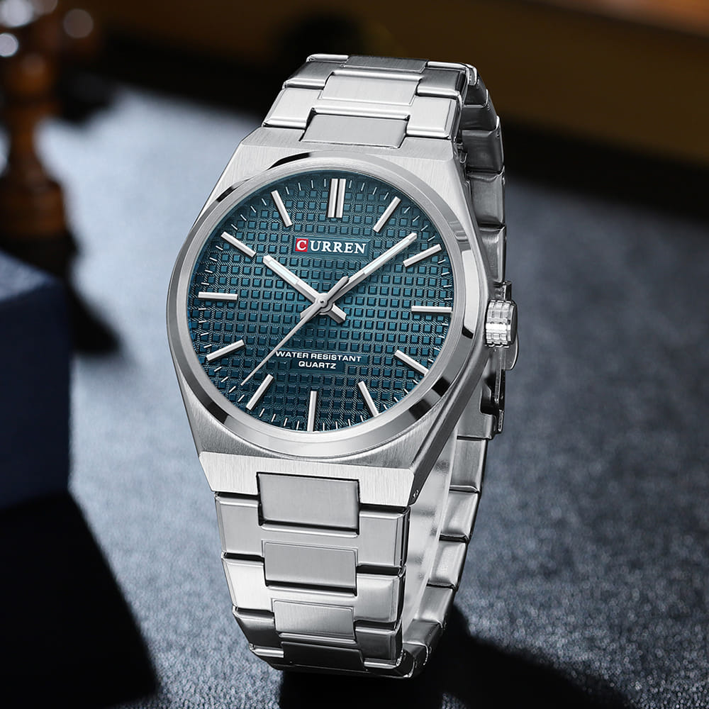 Montre pour Homme Curren 8439 Argent Fond Bleu – Image 2