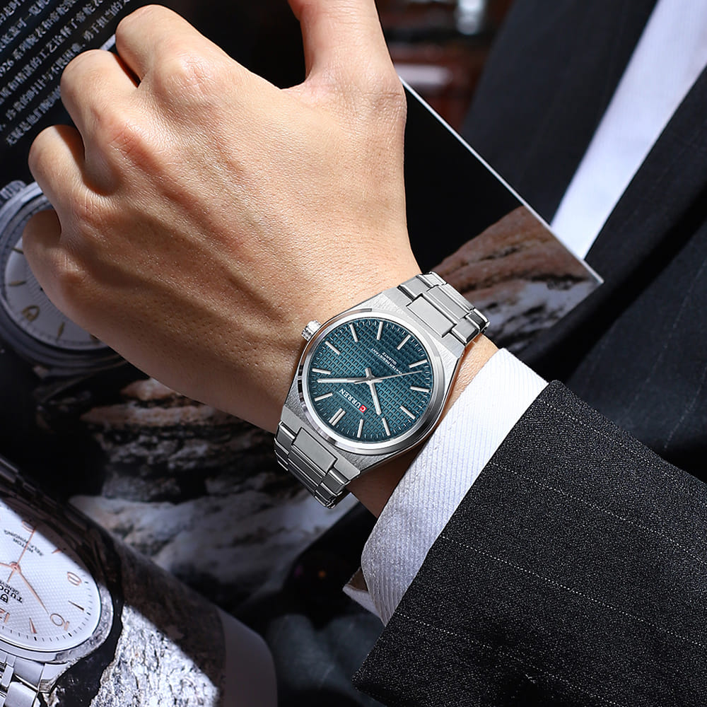 Montre pour Homme Curren 8439 Argent Fond Bleu – Image 4