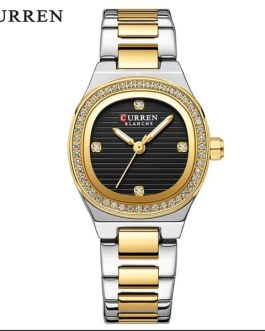 Montre pour Femme Curren 9101 Argent Doré Fond Noir