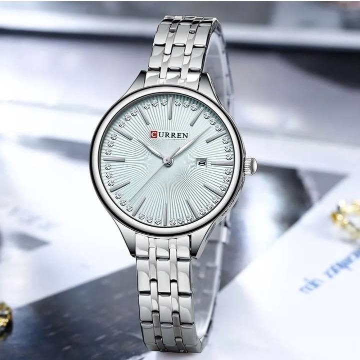 Montre pour Femme Curren 9099 Argent Fond Bleu Ciel – Image 3