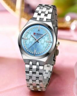 Montre pour Femme Curren 9096 Argent Fond Bleu Ciel