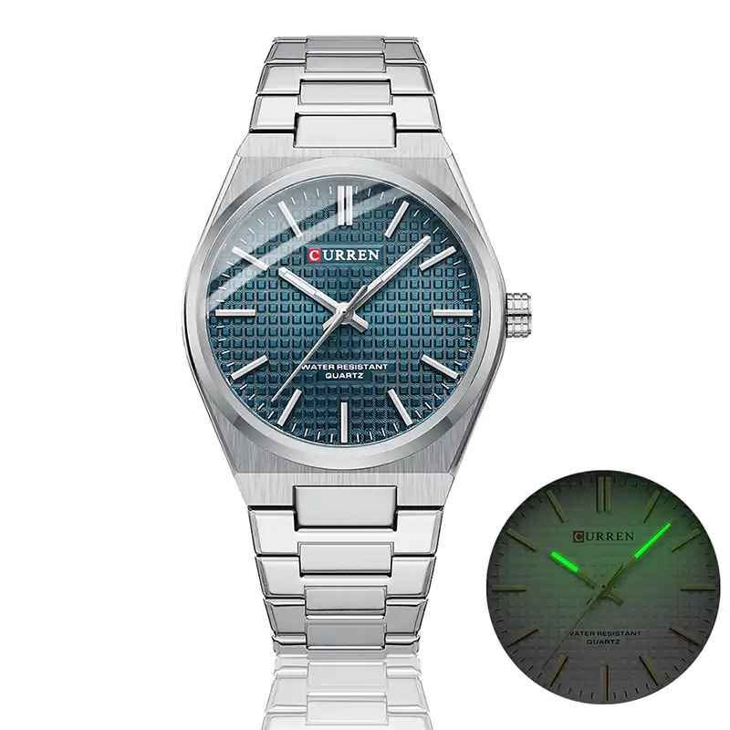 Montre pour Homme Curren 8439 Argent Fond Bleu – Image 7