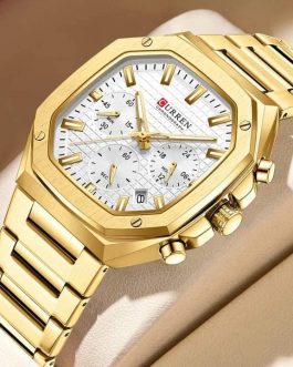 Montre pour Homme Curren 8459 Doré Fond Blanc