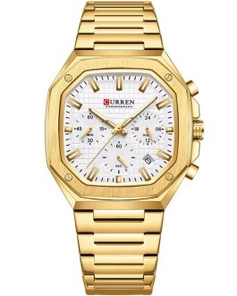 Montre pour Homme Curren 8459 Doré Fond Blanc