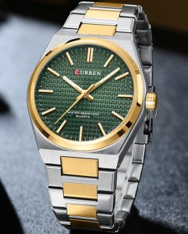 Montre pour Homme Curren 8439 Argent Doré Fond Vert
