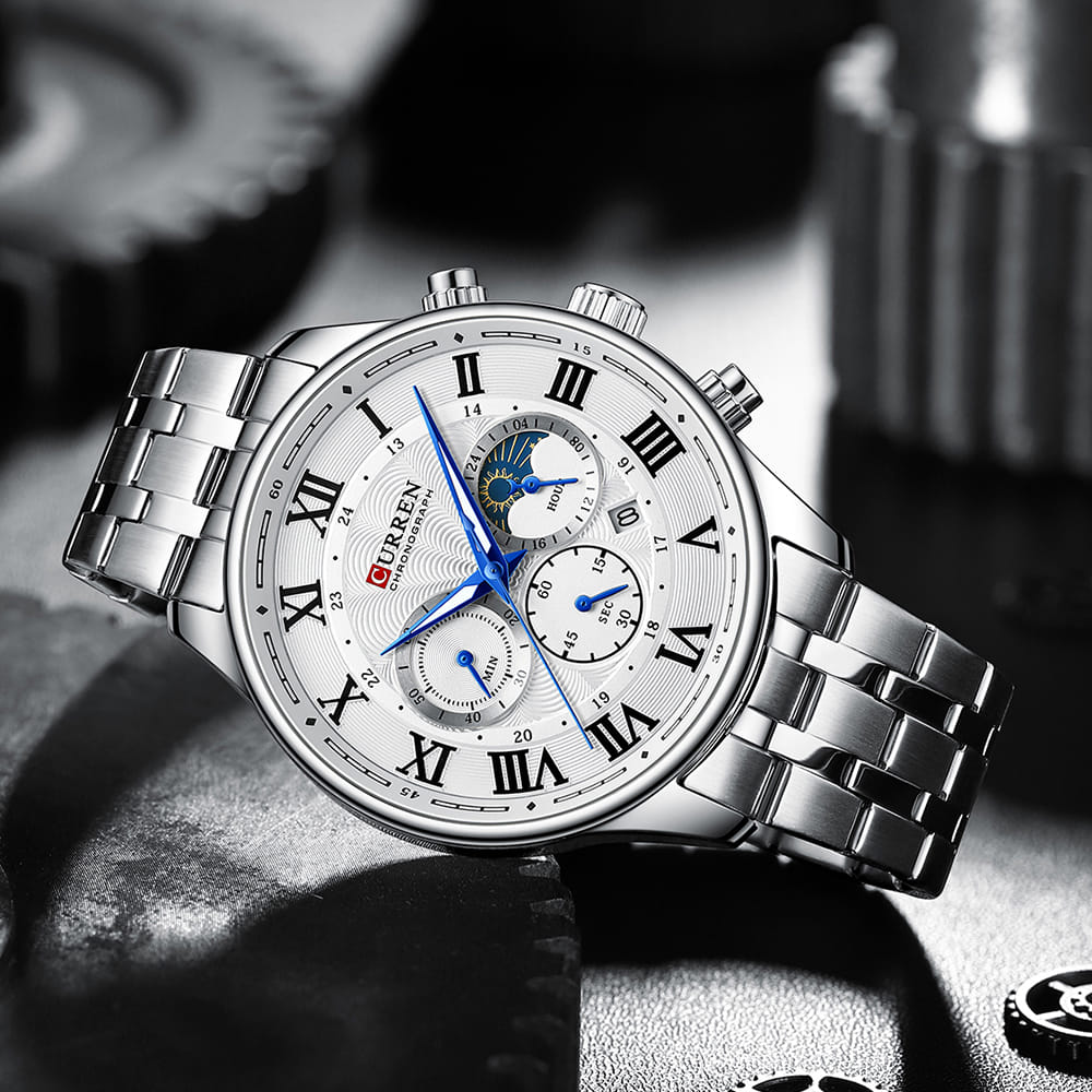 Montre pour Homme Curren 8427 Argent Fond Blanc – Image 4