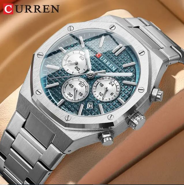 Montre pour Homme Curren 8440 Argent Fond Bleu – Image 7