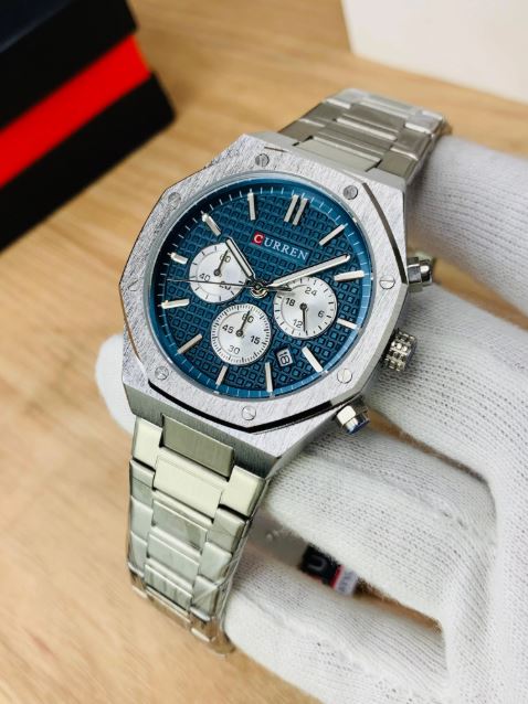 Montre pour Homme Curren 8440 Argent Fond Bleu – Image 6