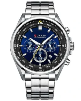 Montre pour Homme Curren 8399 Argent Fond Bleu