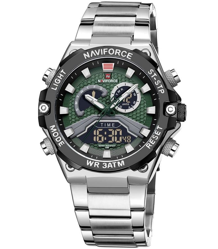 Montre pour Homme Naviforce NF9207 Argent Fond Vert – Image 4