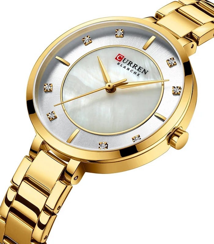 Montre pour Femme Curren 9051 Doré Fond Blanc – Image 4