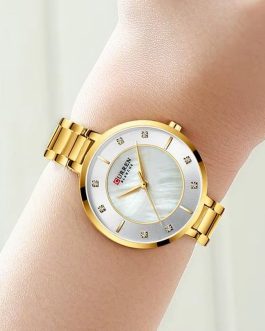 Montre pour Femme Curren 9051 Doré Fond Blanc