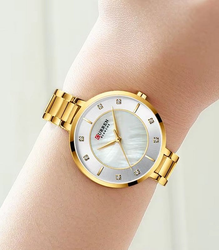 Montre pour Femme Curren 9051 Doré Fond Blanc – Image 2