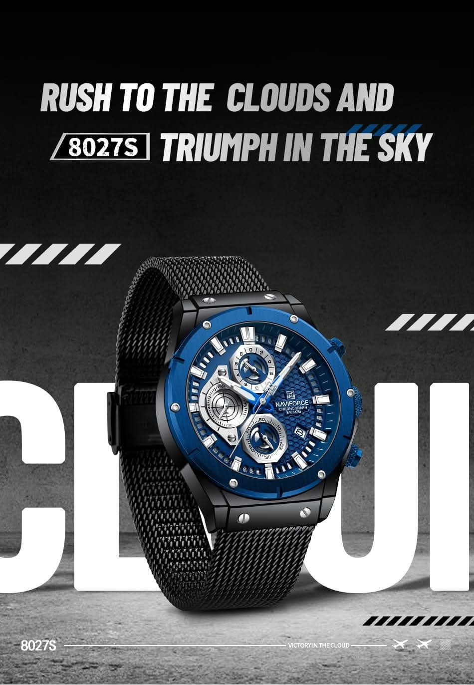 Montre pour Homme Naviforce NF8027 Noir Fond Bleu – Image 5