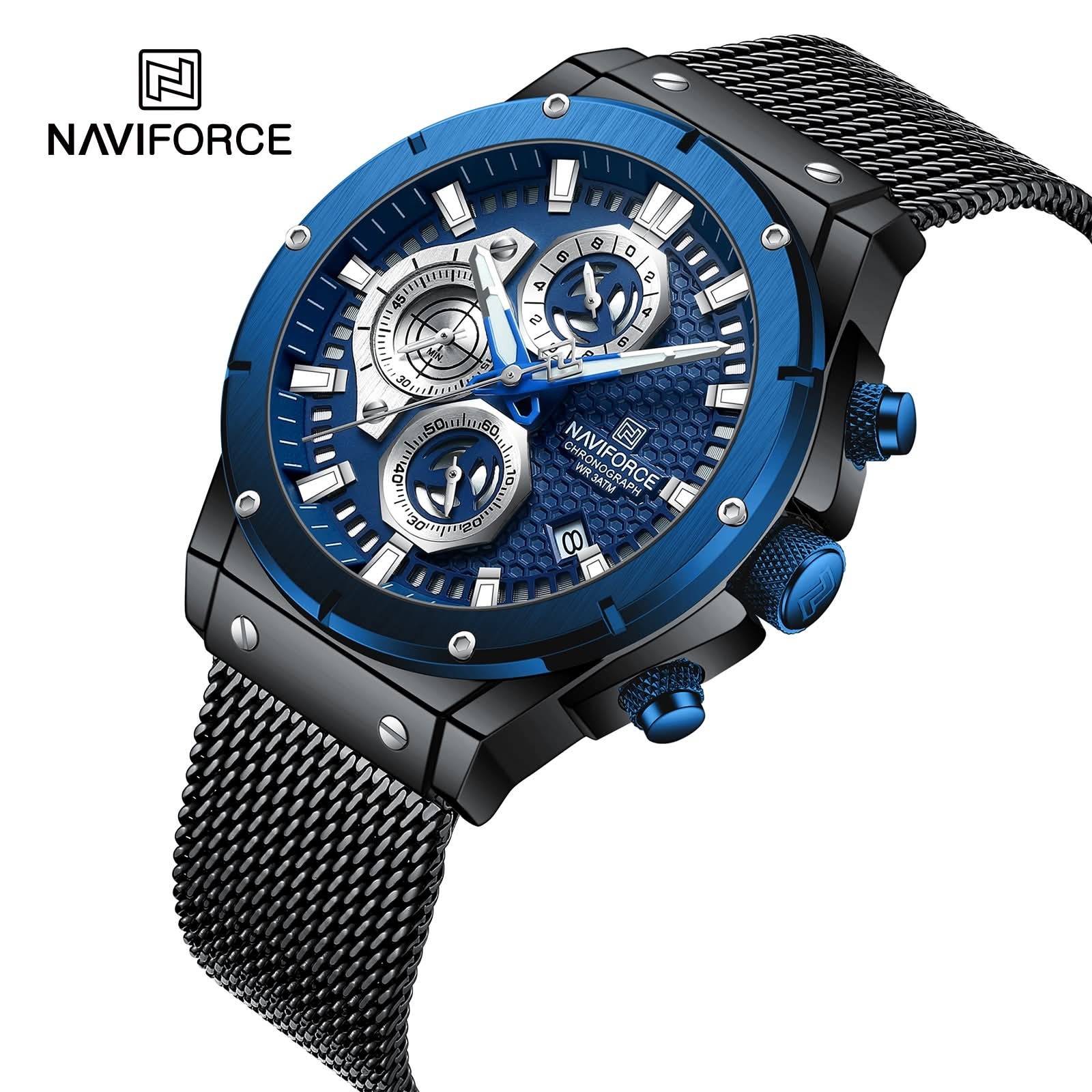 Montre pour Homme Naviforce NF8027 Noir Fond Bleu – Image 6
