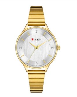 Montre pour Femme Curren 9041 Doré Fond Blanc