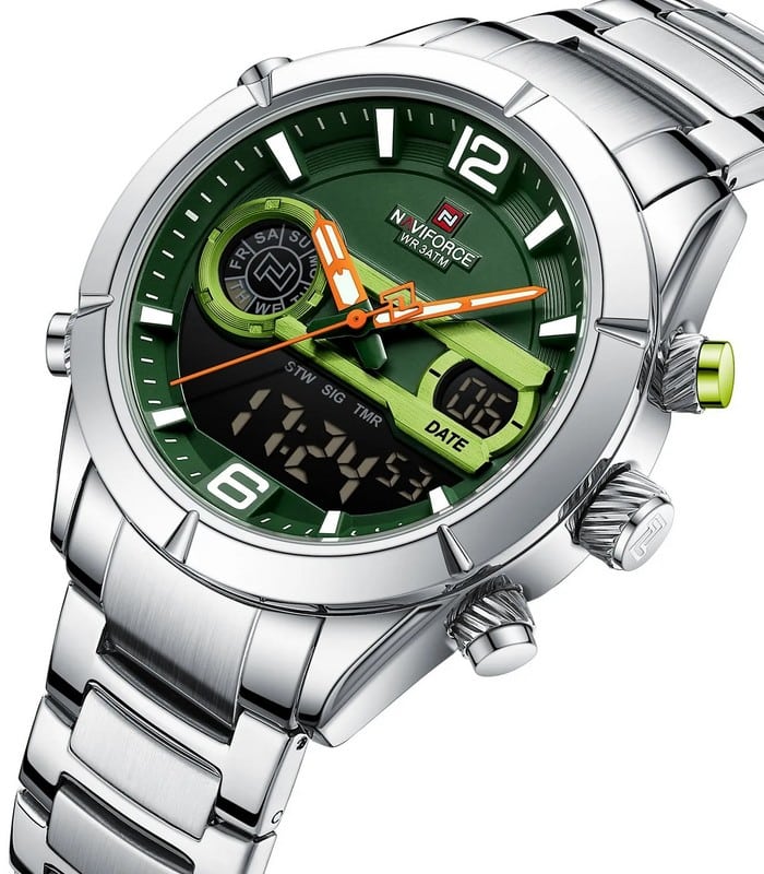 Montre pour Homme Naviforce NF9232 Argent Fond Vert – Image 4