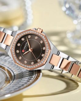 Montre pour Femme Curren 9100 Rosé Fond Marron
