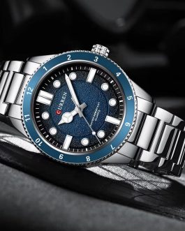 Montre pour Homme Curren 8450 Argent Fond Bleu