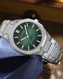 Montre pour Homme Curren 8456 Argent Fond Vert