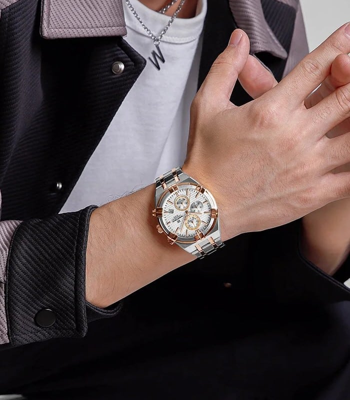 Montre pour Homme Naviforce NF8042 Argent Rosé – Image 8