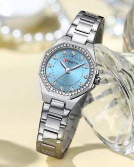 Montre pour Femme Curren 9100 Argent Fond Bleu Ciel