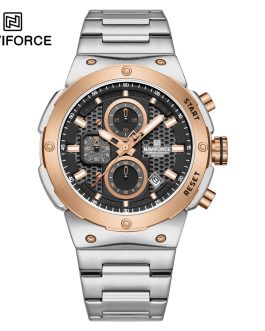 Montre pour Homme Naviforce NF8072 Argent Fond Noir Rosé