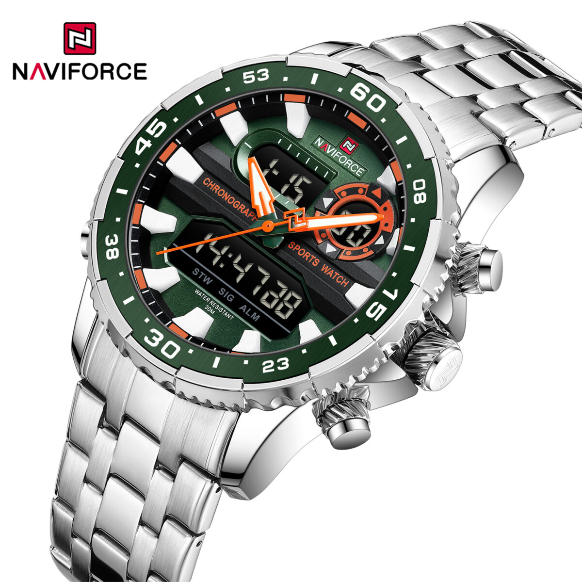 Montre pour Homme Naviforce NF9234 Argent Fond Vert – Image 5