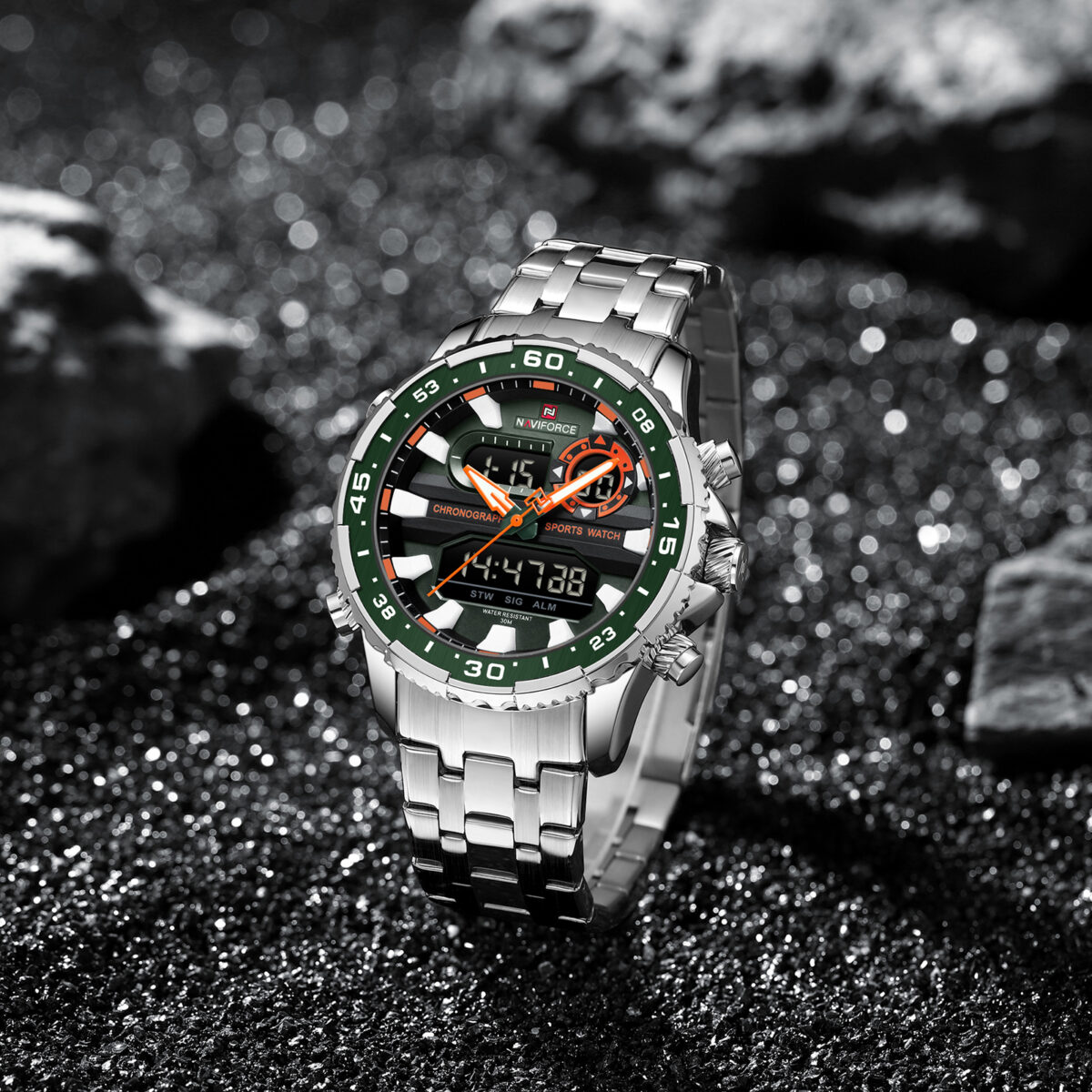 Montre pour Homme Naviforce NF9234 Argent Fond Vert – Image 2