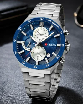 Montre pour Homme Curren 8481 Argent Fond Bleu