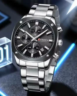 Montre pour Homme Curren 8490 Argent Fond Noir