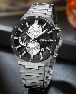 Montre pour Homme Curren 8481 Argent Fond Noir