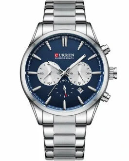 Montre pour Homme Curren 8446 Argent Fond Bleu