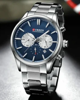 Montre pour Homme Curren 8446 Argent Fond Bleu