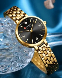 Montre pour Femme Curren 9106 Doré fond noir