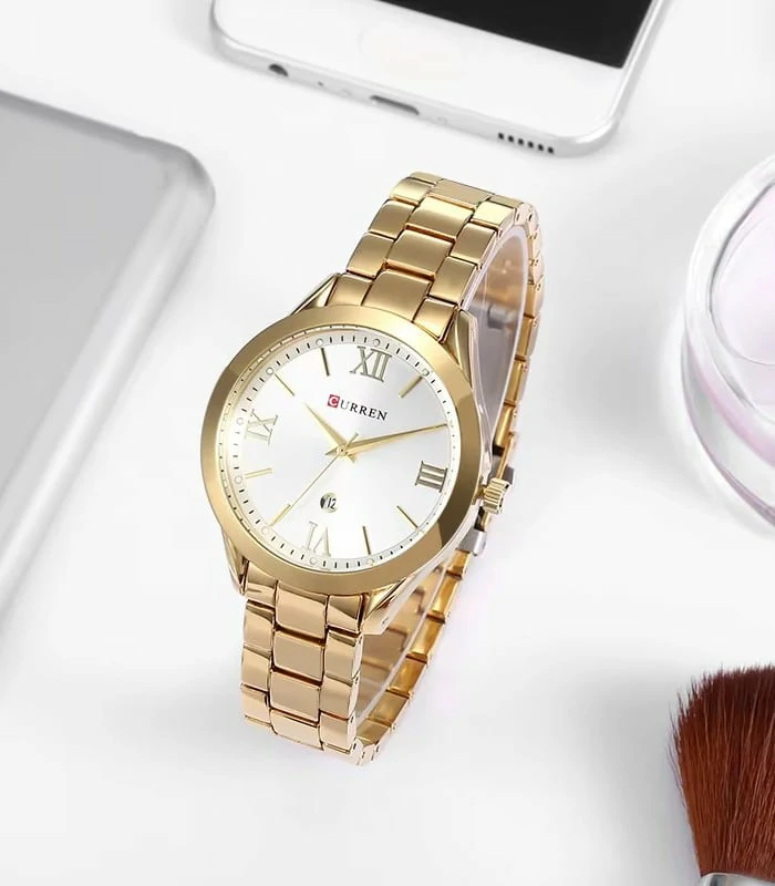 Montre pour Femme Curren 9007 Doré Fond Blanc – Image 3