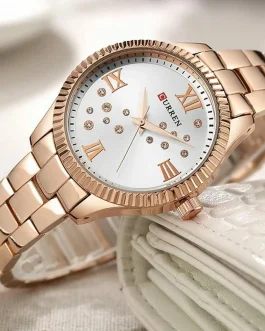 Montre pour Femme Curren 9009 Rosé Fond Blanc