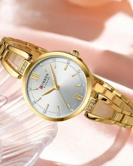 Montre pour Femme Curren 9092 Doré Fond Blanc