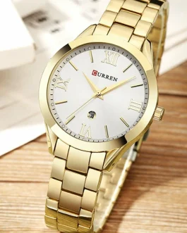 Montre pour Femme Curren 9007 Doré Fond Blanc