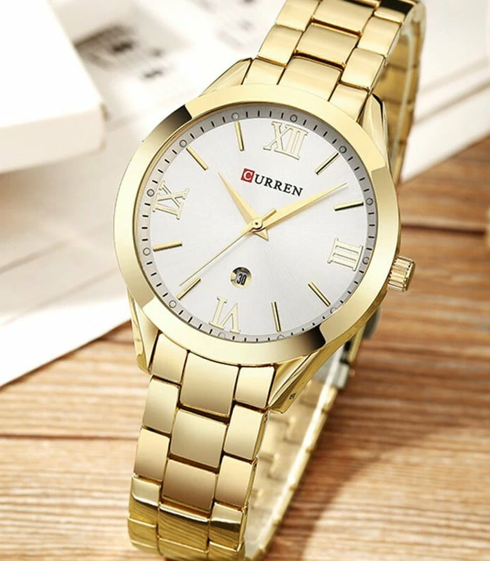 Montre pour Femme Curren 9007 Doré Fond Blanc – Image 2