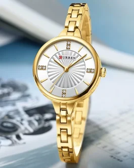 Montre pour Femme Curren 9097 Doré Fond Blanc