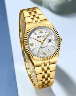 Montre pour Femme Curren 8498L Doré Fond Blanc
