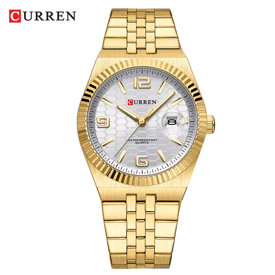 Montre pour Femme Curren 8498L Doré Fond Blanc