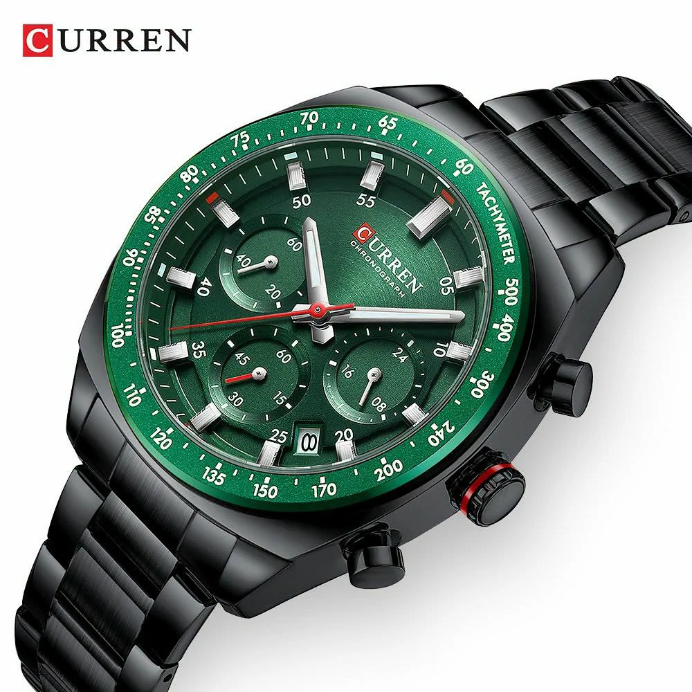 Montre pour Homme Curren 8497 Noir Fond Vert – Image 7